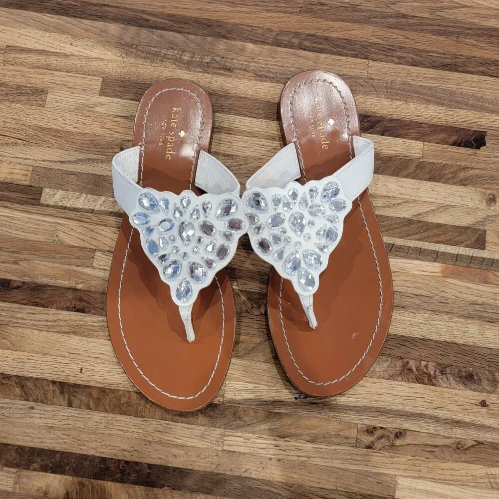 Kate Spade Cora Jeweled Thong Toe Flat Sandals